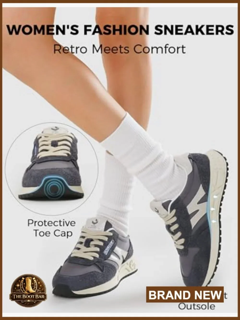Women's Lace Up Suede Retro Sneakers - Comfortable Walking Shoes